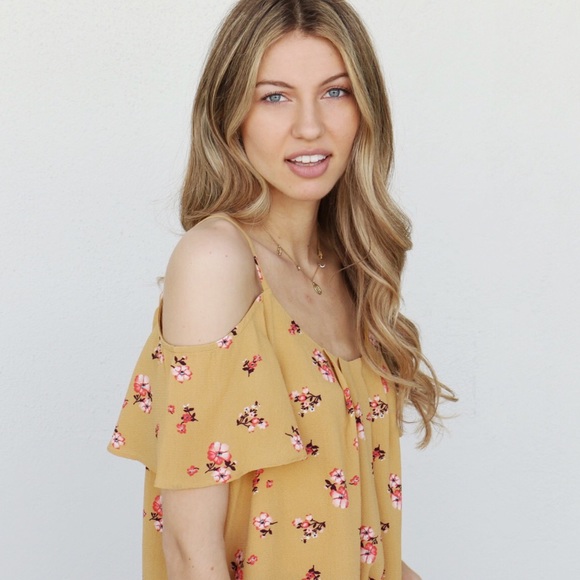 yellow floral tank - Picture 4 of 5
